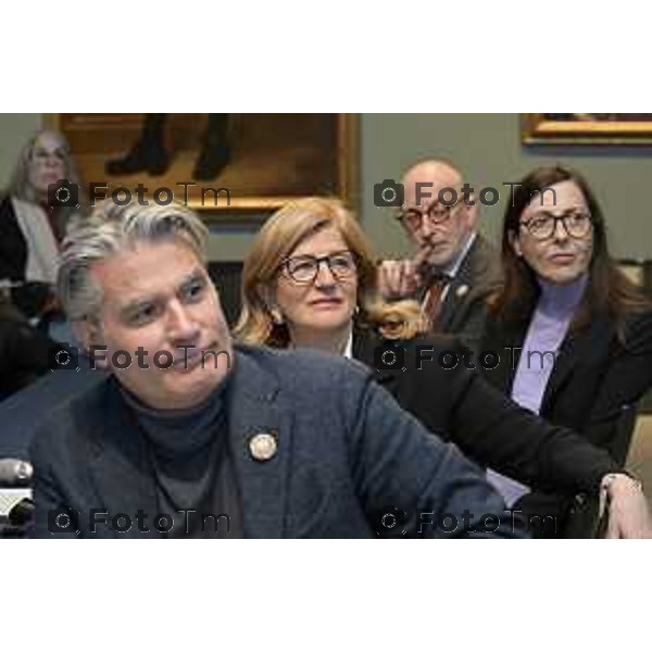 Bergamo dopo più di un secolo saranno riunite le 74 carte del mazzo Colleoni, conservate tra Accademia Carrara di Bergamo, The Morgan Library & Museum di NYC con Maria Luisa Pacelli Elena Carnevali Sergio Gandi 26 Febbraio 2026 bg Italia foto Tiziano Manzoni Lapresse