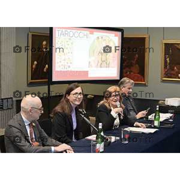 Bergamo dopo più di un secolo saranno riunite le 74 carte del mazzo Colleoni, conservate tra Accademia Carrara di Bergamo, The Morgan Library & Museum di NYC con Maria Luisa Pacelli Elena Carnevali Sergio Gandi 26 Febbraio 2026 bg Italia foto Tiziano Manzoni Lapresse