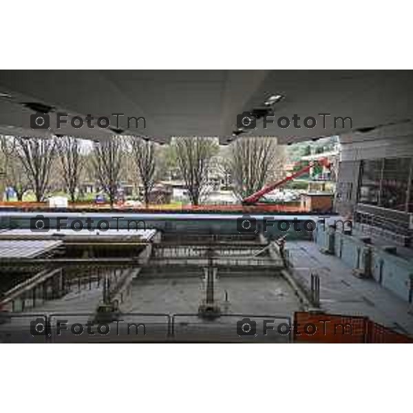 Bergamo visita cantiere Piscine Italcementi con Assessore Valesini, 28 Febbraio 2026 Bergamo Italia foto Tiziano Manzoni Lapresse
