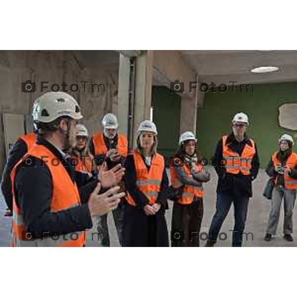 Bergamo visita cantiere Piscine Italcementi con Assessore Valesini, 28 Febbraio 2026 Bergamo Italia foto Tiziano Manzoni Lapresse