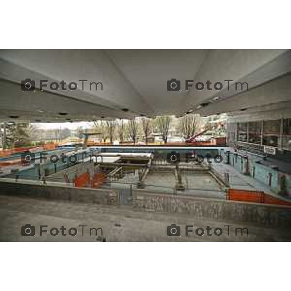 Bergamo visita cantiere Piscine Italcementi con Assessore Valesini, 28 Febbraio 2026 Bergamo Italia foto Tiziano Manzoni Lapresse