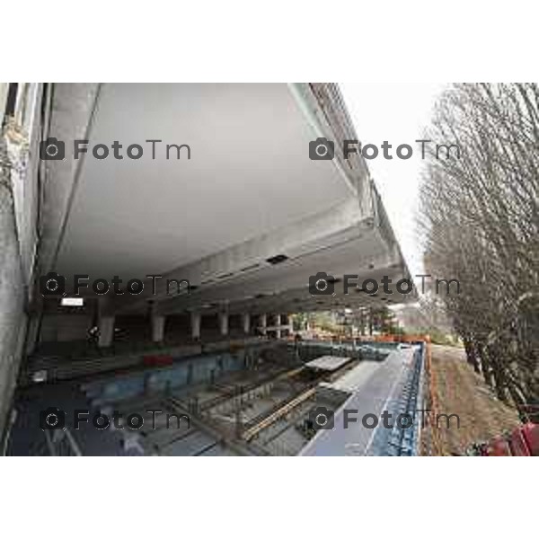 Bergamo visita cantiere Piscine Italcementi con Assessore Valesini, 28 Febbraio 2026 Bergamo Italia foto Tiziano Manzoni Lapresse