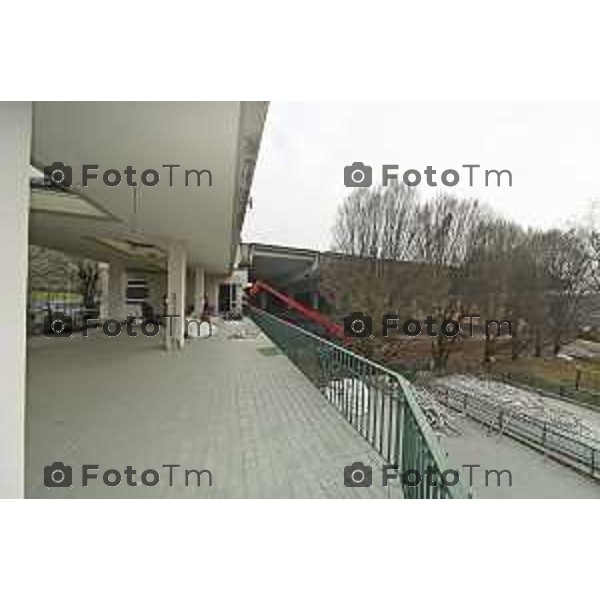 Bergamo visita cantiere Piscine Italcementi con Assessore Valesini, 28 Febbraio 2026 Bergamo Italia foto Tiziano Manzoni Lapresse