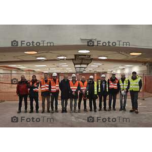 Bergamo visita cantiere Piscine Italcementi con Assessore Valesini, 28 Febbraio 2026 Bergamo Italia foto Tiziano Manzoni Lapresse