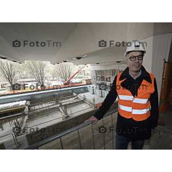 Bergamo visita cantiere Piscine Italcementi con Assessore Valesini, 28 Febbraio 2026 Bergamo Italia foto Tiziano Manzoni Lapresse