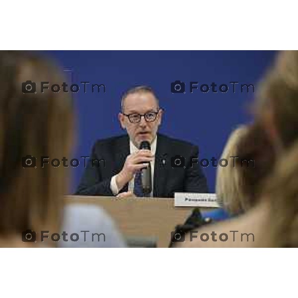 Bergamo Università inaugurazione polo multifunzionale di via F.lli Calvi, 10, destinato a diventare un punto di riferimento per la vita accademica e per i servizi agli studenti nel centro cittadino.nella foto Gandolfi Pres Provincia 3 Marzo 2026 Bergamo Italia foto Tiziano Manzoni Lapresse