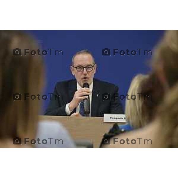 Bergamo Università inaugurazione polo multifunzionale di via F.lli Calvi, 10, destinato a diventare un punto di riferimento per la vita accademica e per i servizi agli studenti nel centro cittadino.nella foto Gandolfi Pres Provincia 3 Marzo 2026 Bergamo Italia foto Tiziano Manzoni Lapresse