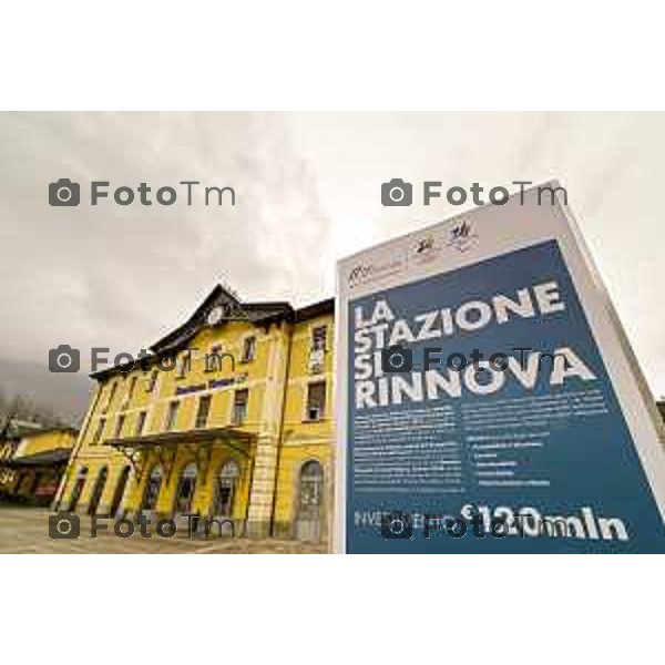 Tirano, Valtellina Sondrio Lavori ristrutturazione stazione ferroviaria rfi Olimpiadi 2026 2 Marzo 2026 Bergamo Italia foto Tiziano Manzoni Lapresse