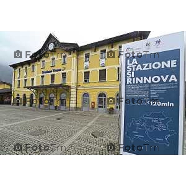 Tirano, Valtellina Sondrio Lavori ristrutturazione stazione ferroviaria rfi Olimpiadi 2026 2 Marzo 2026 Bergamo Italia foto Tiziano Manzoni Lapresse