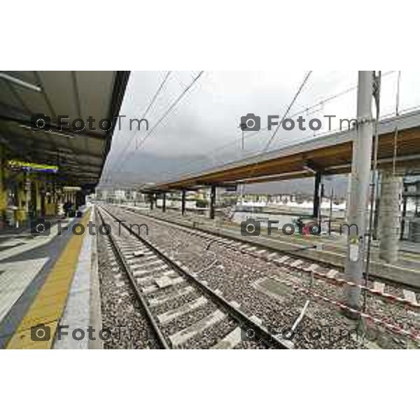 Tirano, Valtellina Sondrio Lavori ristrutturazione stazione ferroviaria rfi Olimpiadi 2026 2 Marzo 2026 Bergamo Italia foto Tiziano Manzoni Lapresse