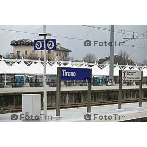 Tirano, Valtellina Sondrio Lavori ristrutturazione stazione ferroviaria rfi Olimpiadi 2026 2 Marzo 2026 Bergamo Italia foto Tiziano Manzoni Lapresse