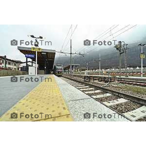 Tirano, Valtellina Sondrio Lavori ristrutturazione stazione ferroviaria rfi Olimpiadi 2026 2 Marzo 2026 Bergamo Italia foto Tiziano Manzoni Lapresse
