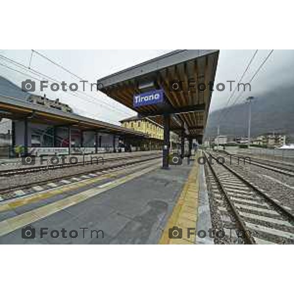 Tirano, Valtellina Sondrio Lavori ristrutturazione stazione ferroviaria rfi Olimpiadi 2026 2 Marzo 2026 Bergamo Italia foto Tiziano Manzoni Lapresse