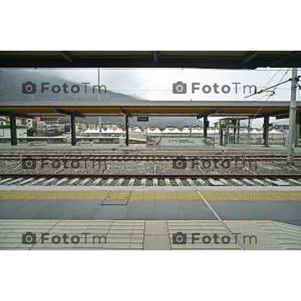 Tirano, Valtellina Sondrio Lavori ristrutturazione stazione ferroviaria rfi Olimpiadi 2026 2 Marzo 2026 Bergamo Italia foto Tiziano Manzoni Lapresse