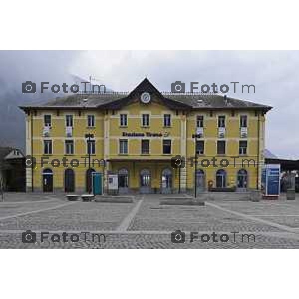 Tirano, Valtellina Sondrio Lavori ristrutturazione stazione ferroviaria rfi Olimpiadi 2026 2 Marzo 2026 Bergamo Italia foto Tiziano Manzoni Lapresse