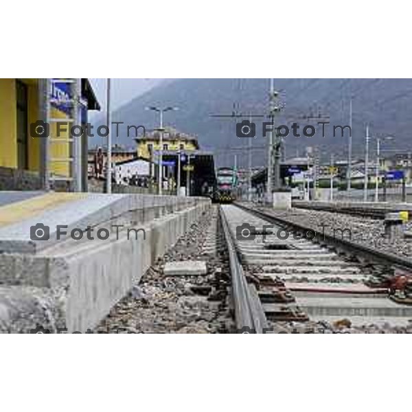 Tirano, Valtellina Sondrio Lavori ristrutturazione stazione ferroviaria rfi Olimpiadi 2026 2 Marzo 2026 Bergamo Italia foto Tiziano Manzoni Lapresse