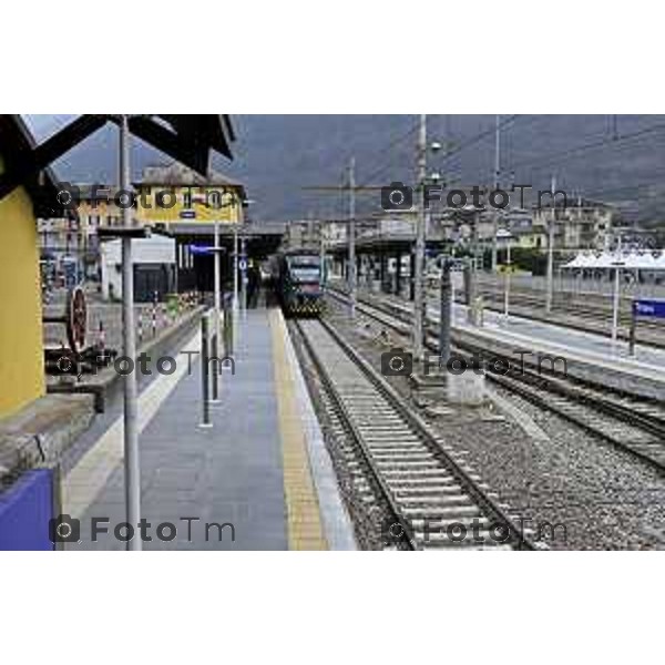 Tirano, Valtellina Sondrio Lavori ristrutturazione stazione ferroviaria rfi Olimpiadi 2026 2 Marzo 2026 Bergamo Italia foto Tiziano Manzoni Lapresse