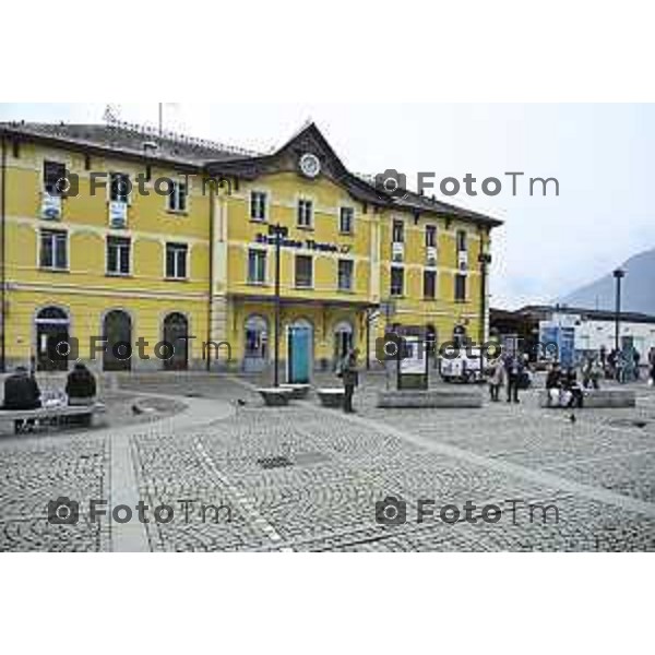 Tirano, Valtellina Sondrio Lavori ristrutturazione stazione ferroviaria rfi Olimpiadi 2026 2 Marzo 2026 Bergamo Italia foto Tiziano Manzoni Lapresse