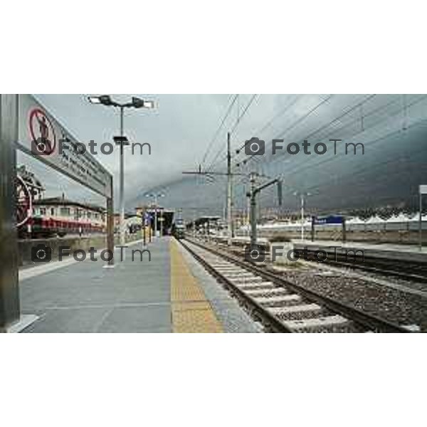 Tirano, Valtellina Sondrio Lavori ristrutturazione stazione ferroviaria rfi Olimpiadi 2026 2 Marzo 2026 Bergamo Italia foto Tiziano Manzoni Lapresse
