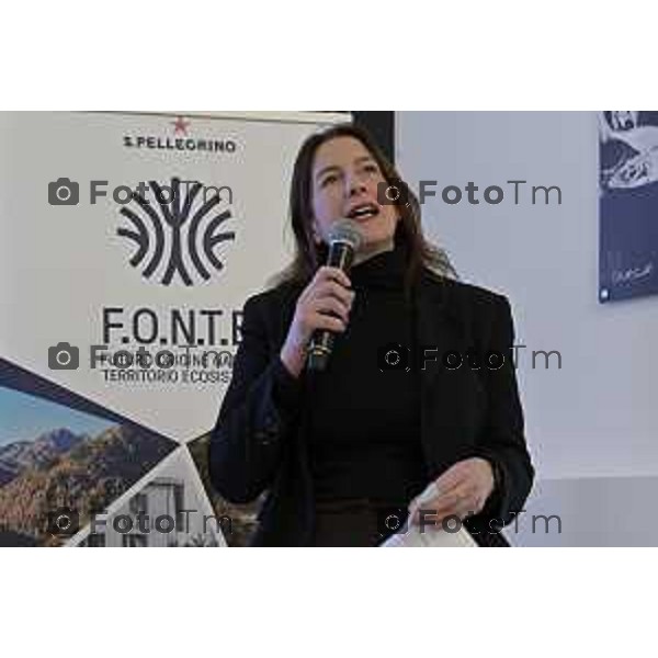 Insieme per il territorio. Stabilimento di S.Pellegrino a San Pellegrino Terme. illustrati i progetti sviluppati e pensati per il territorio, a partire da Casa Paradiso ne parla Michel Beneventi Ad dell\'azienda San Pellegrino. Tiziana Albanese è stata nominata direttore Technical and Production 4 Marzo 2026 Bergamo Italia foto Tiziano Manzoni Lapresse