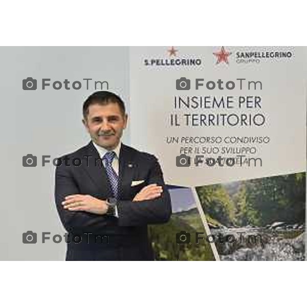 Insieme per il territorio. Stabilimento di S.Pellegrino a San Pellegrino Terme. illustrati i progetti sviluppati e pensati per il territorio, a partire da Casa Paradiso ne parla Michel Beneventi Ad dell\'azienda 4 Marzo 2026 Bergamo Italia foto Tiziano Manzoni Lapresse