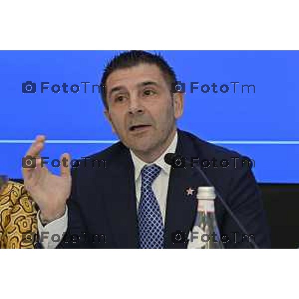 Insieme per il territorio. Stabilimento di S.Pellegrino a San Pellegrino Terme. illustrati i progetti sviluppati e pensati per il territorio, a partire da Casa Paradiso ne parla Michel Beneventi Ad dell\'azienda 4 Marzo 2026 Bergamo Italia foto Tiziano Manzoni Lapresse