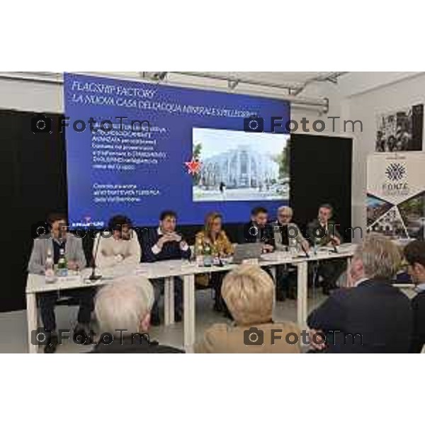 Insieme per il territorio. Stabilimento di S.Pellegrino a San Pellegrino Terme. illustrati i progetti sviluppati e pensati per il territorio, a partire da Casa Paradiso ne parla Michel Beneventi Ad dell\'azienda 4 Marzo 2026 Bergamo Italia foto Tiziano Manzoni Lapresse