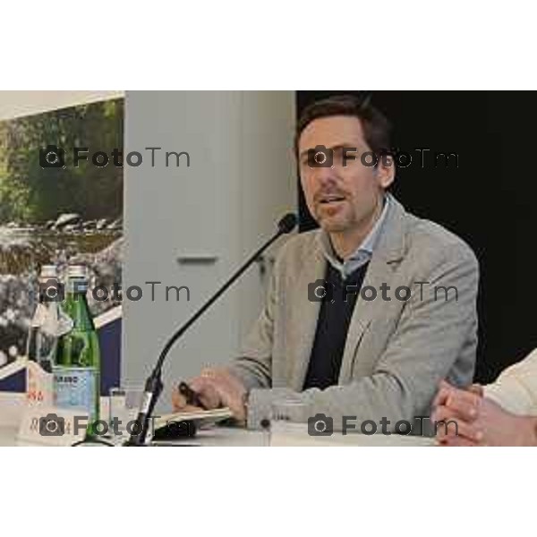 Insieme per il territorio. Stabilimento di S.Pellegrino a San Pellegrino Terme. illustrati i progetti sviluppati e pensati per il territorio, a partire da Casa Paradiso ne parla Michel Beneventi Ad dell\'azienda D Penna 4 Marzo 2026 Bergamo Italia foto Tiziano Manzoni Lapresse