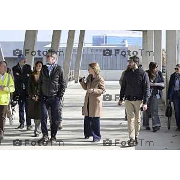 Bergamo sopralluogo, centro di raccolta e del riuso - via Langer l’assessora alla Transizione ecologica, Ambiente e Verde Oriana Ruzzini, il responsabile della Direzione ambiente verde pubblico e mobilità Silvano Armellini e il progettista e direttore dei lavori Antonio Comincini. 7 Marzo 2026 Bergamo Italia foto Tiziano Manzoni Lapresse