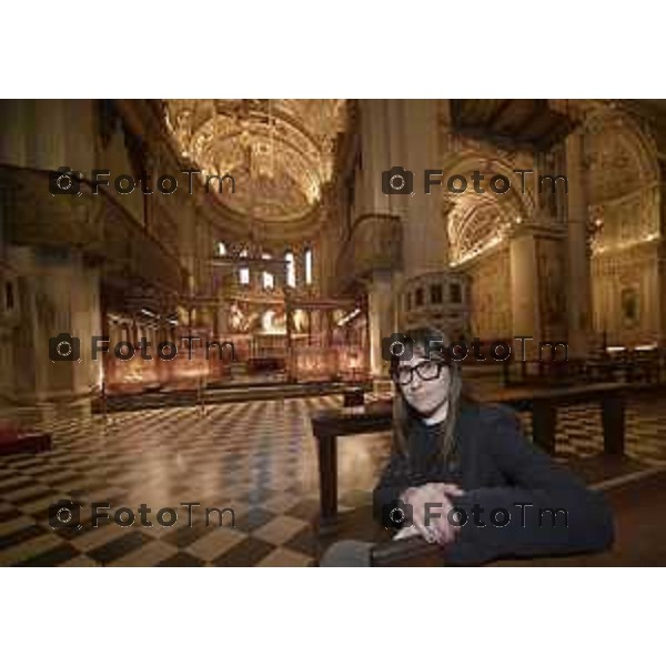 Veronica Benintendi sacrestana della basilica Santa Maria Maggiore 10 Marzo 2026 Bergamo Italia foto Tiziano Manzoni Lapresse