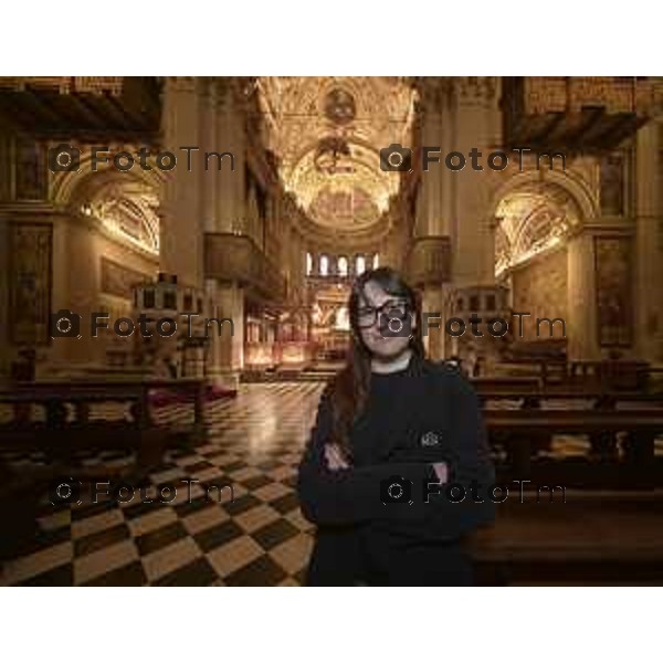Veronica Benintendi sacrestana della basilica Santa Maria Maggiore 10 Marzo 2026 Bergamo Italia foto Tiziano Manzoni Lapresse