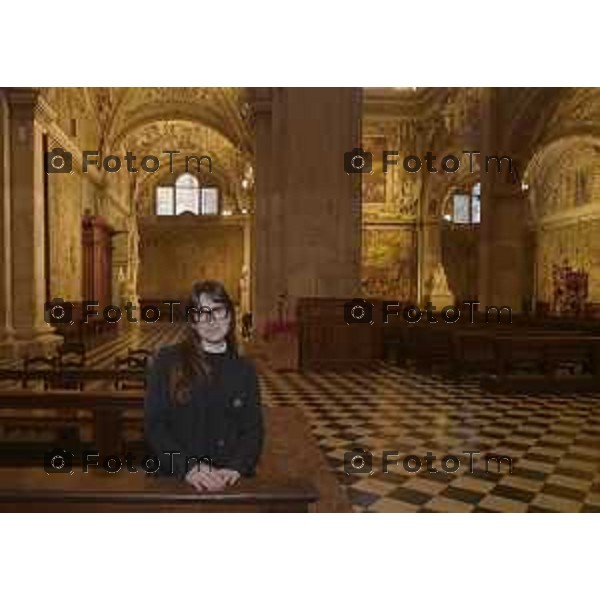 Veronica Benintendi sacrestana della basilica Santa Maria Maggiore 10 Marzo 2026 Bergamo Italia foto Tiziano Manzoni Lapresse