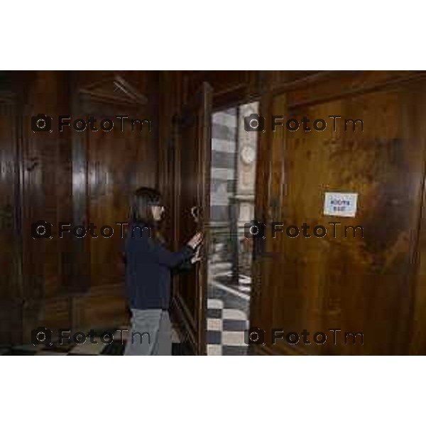 Veronica Benintendi sacrestana della basilica Santa Maria Maggiore 10 Marzo 2026 Bergamo Italia foto Tiziano Manzoni Lapresse