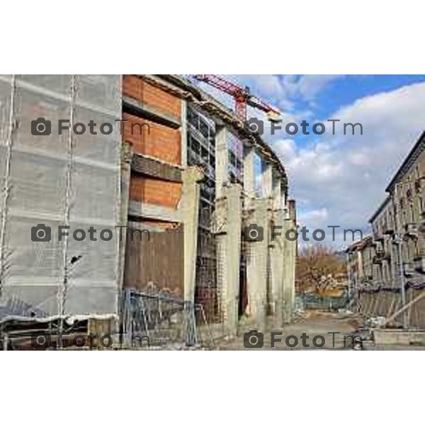 Bergamo Cantiere ex Palazzetto dello sport nuova Gamec fermo senza operai 12 Marzo 2026 Bergamo Italia foto Tiziano Manzoni Lapresse