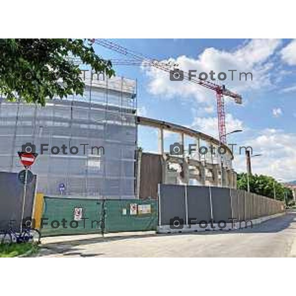 Bergamo Cantiere ex Palazzetto dello sport nuova Gamec fermo senza operai 12 Marzo 2026 Bergamo Italia foto Tiziano Manzoni Lapresse