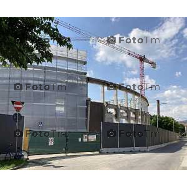 Bergamo Cantiere ex Palazzetto dello sport nuova Gamec fermo senza operai 12 Marzo 2026 Bergamo Italia foto Tiziano Manzoni Lapresse