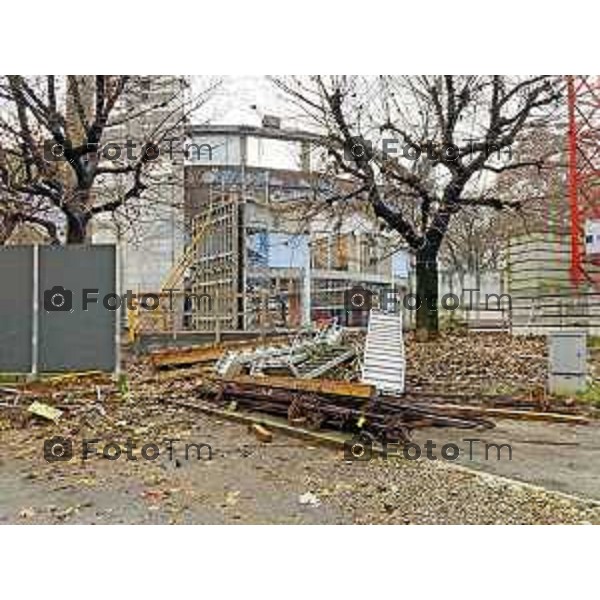 Bergamo Cantiere ex Palazzetto dello sport nuova Gamec fermo senza operai 12 Marzo 2026 Bergamo Italia foto Tiziano Manzoni Lapresse