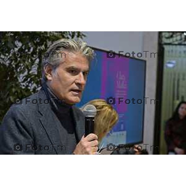 Bergamo presentazione mostra Clara Maffei La libertà e la forza gentile di una donna del Risorgimento , l\'assessore alla Cultura, Sergio Gandi, e la direttrice della Biblioteca Civica Angelo Mai, Cristiana Iommi. 14 Marzo 2026 Bergamo Italia foto Tiziano Manzoni Lapresse