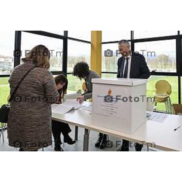 Bergamo elezioni Provinciale 2026 sfida è stata tra Pasquale Gandolfi e Gianfranco Gafforelli 15 Marzo 2026 Bergamo Italia foto Tiziano Manzoni Lapresse