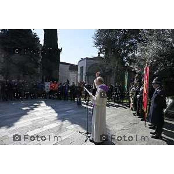 Bergamo Giornata nazionale in memoria delle vittime dell\'epidemia di Covid 19 Elena Carnevali; Presidente Provincia di Bergamo, Gianfranco Gafforelli; Presidente Ordine dei Medici Chirurghi e degli Odontoiatri della Provincia di Bergamo, Guido Marinoni; Assessore al Welfare Regione Lombardia, Guido Bertolaso; Ministro per la Pubblica Amministrazione, Sen. Paolo Zangrillo 18 Marzo 2026 Bergamo Italia foto Tiziano Manzoni Lapresse