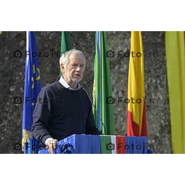 Bergamo Giornata nazionale in memoria delle vittime dell\'epidemia di Covid 19 Elena Carnevali; Presidente Provincia di Bergamo, Gianfranco Gafforelli; Presidente Ordine dei Medici Chirurghi e degli Odontoiatri della Provincia di Bergamo, Guido Marinoni; Assessore al Welfare Regione Lombardia, Guido Bertolaso; Ministro per la Pubblica Amministrazione, Sen. Paolo Zangrillo 18 Marzo 2026 Bergamo Italia foto Tiziano Manzoni Lapresse