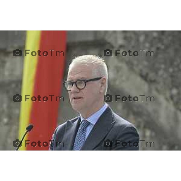 Bergamo Giornata nazionale in memoria delle vittime dell\'epidemia di Covid 19 Elena Carnevali; Presidente Provincia di Bergamo, Gianfranco Gafforelli; Presidente Ordine dei Medici Chirurghi e degli Odontoiatri della Provincia di Bergamo, Guido Marinoni; Assessore al Welfare Regione Lombardia, Guido Bertolaso; Ministro per la Pubblica Amministrazione, Sen. Paolo Zangrillo 18 Marzo 2026 Bergamo Italia foto Tiziano Manzoni Lapresse