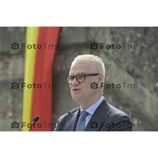 Bergamo Giornata nazionale in memoria delle vittime dell\'epidemia di Covid 19 Elena Carnevali; Presidente Provincia di Bergamo, Gianfranco Gafforelli; Presidente Ordine dei Medici Chirurghi e degli Odontoiatri della Provincia di Bergamo, Guido Marinoni; Assessore al Welfare Regione Lombardia, Guido Bertolaso; Ministro per la Pubblica Amministrazione, Sen. Paolo Zangrillo 18 Marzo 2026 Bergamo Italia foto Tiziano Manzoni Lapresse