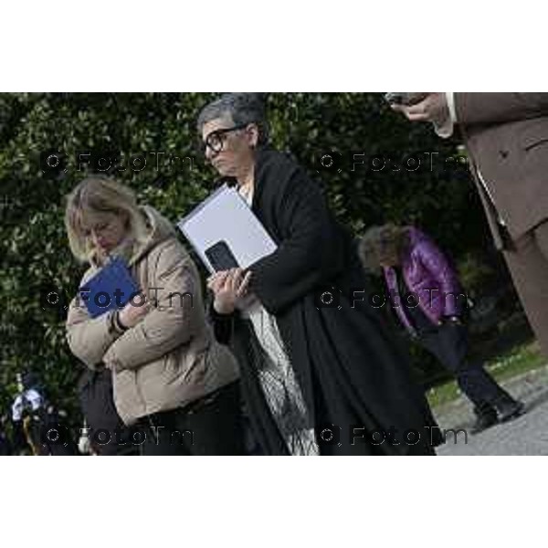 Bergamo Giornata nazionale in memoria delle vittime dell\'epidemia di Covid 19 Elena Carnevali; Presidente Provincia di Bergamo, Gianfranco Gafforelli; Presidente Ordine dei Medici Chirurghi e degli Odontoiatri della Provincia di Bergamo, Guido Marinoni; Assessore al Welfare Regione Lombardia, Guido Bertolaso; Ministro per la Pubblica Amministrazione, Sen. Paolo Zangrillo 18 Marzo 2026 Bergamo Italia foto Tiziano Manzoni Lapresse