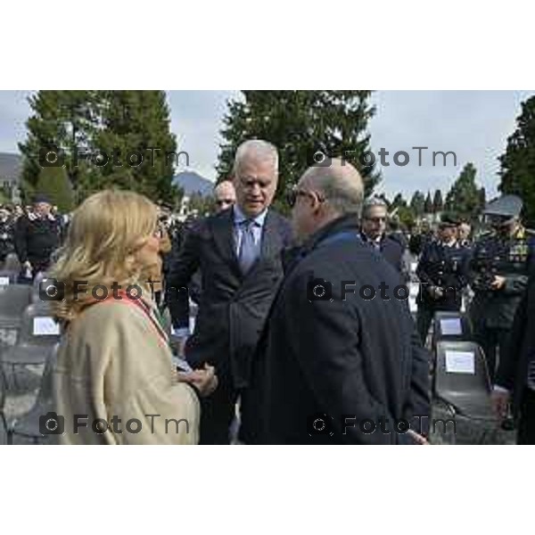 Bergamo Giornata nazionale in memoria delle vittime dell\'epidemia di Covid 19 Elena Carnevali; Presidente Provincia di Bergamo, Gianfranco Gafforelli; Presidente Ordine dei Medici Chirurghi e degli Odontoiatri della Provincia di Bergamo, Guido Marinoni; Assessore al Welfare Regione Lombardia, Guido Bertolaso; Ministro per la Pubblica Amministrazione, Sen. Paolo Zangrillo 18 Marzo 2026 Bergamo Italia foto Tiziano Manzoni Lapresse