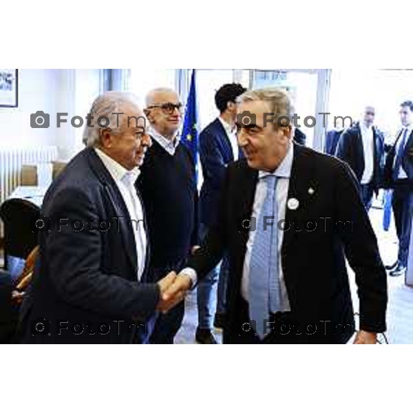 Maurizio Gasparri, presidente dei senatori di Forza Italia a Bergamo per referendum giustizia. 19 Marzo 2026 Bergamo Italia foto Tiziano Manzoni Lapresse