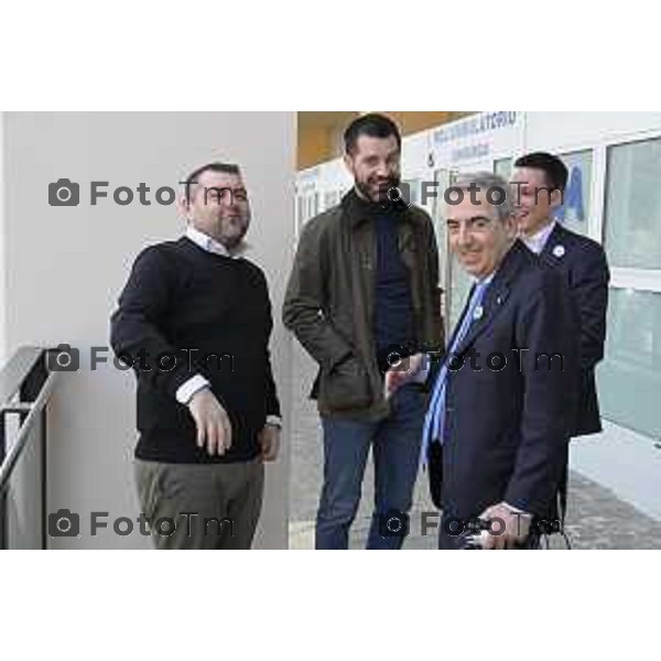 Maurizio Gasparri, presidente dei senatori di Forza Italia a Bergamo per referendum giustizia. Alessandro Sorte e Gasparri maurizio 19 Marzo 2026 Bergamo Italia foto Tiziano Manzoni Lapresse