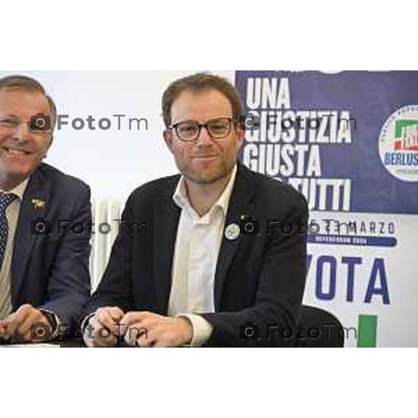 Maurizio Gasparri, presidente dei senatori di Forza Italia a Bergamo per referendum giustizia. Jhonatan Lobati 19 Marzo 2026 Bergamo Italia foto Tiziano Manzoni Lapresse