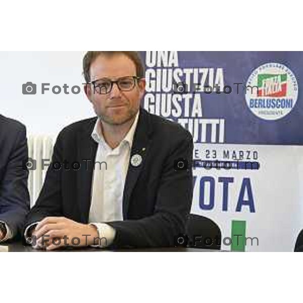 Maurizio Gasparri, presidente dei senatori di Forza Italia a Bergamo per referendum giustizia. Jhonatan Lobati 19 Marzo 2026 Bergamo Italia foto Tiziano Manzoni Lapresse
