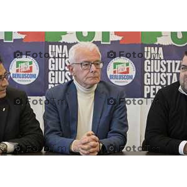 Maurizio Gasparri, presidente dei senatori di Forza Italia a Bergamo per referendum giustizia. Gianfranco Gafforelli 19 Marzo 2026 Bergamo Italia foto Tiziano Manzoni Lapresse